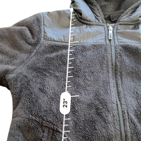 The North Face Black full zip deep pile sherpa Hooded Fleece Jacket Size Small - Picture 6 of 12